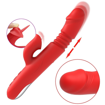 Women's Heating Dildo Vibrator / Adult Clitoris Telescopic Stimulator / Sex Toy Rabbit Vibrator - EVE's SECRETS